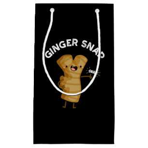 Bolsa De Regalo Pequeña Ginger Snap Funny Food Herb Spun Dark BG