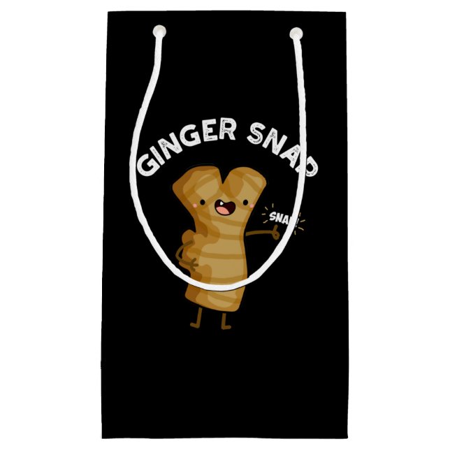 Bolsa De Regalo Pequeña Ginger Snap Funny Food Herb Spun Dark BG (Anverso)