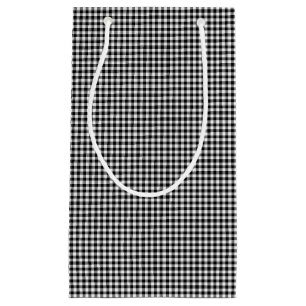 Bolsa De Regalo Pequeña Gingham, Black-White-GIFT BAG s