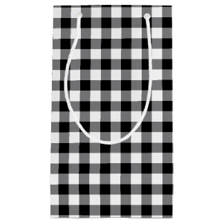 Bolsa De Regalo Pequeña Gingham Blanco Y Negro