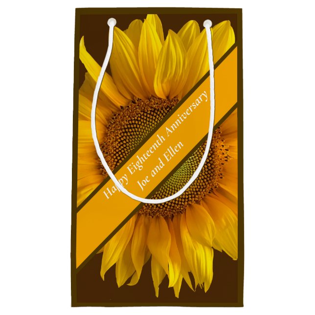 Bolsa De Regalo Pequeña Girasol 18° Aniversario (Anverso)