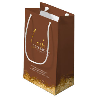 Bolsa De Regalo Pequeña Glamorous Gold & Brown Lash Tech 
