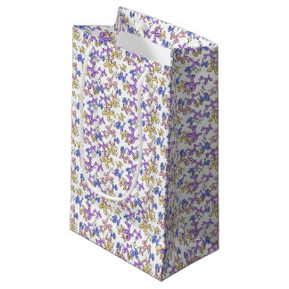 Bolsa De Regalo Pequeña Globos - Contorno negro pastel Fondo blanco