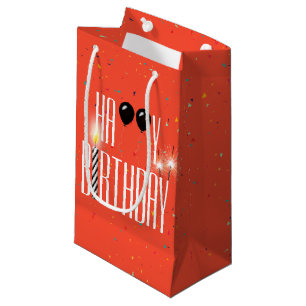 Bolsa De Regalo Pequeña Globos de cumpleaños negros y bengalas