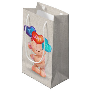 Bolsa De Regalo Pequeña Globos de Oso con Te Amo
