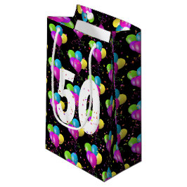 Bolsa De Regalo Pequeña Globos y confeti para cumpleaños 50