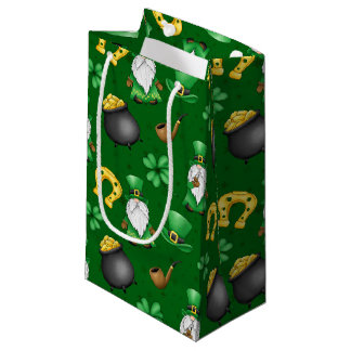 BOLSA DE REGALO PEQUEÑA GNOMES IRLANDESES SHAMROCKS HORSESHOS GOLD POTS