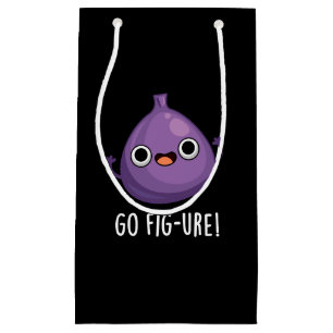 Bolsa De Regalo Pequeña Go Fig-ure Funny Fig Fruit Pun Dark BG