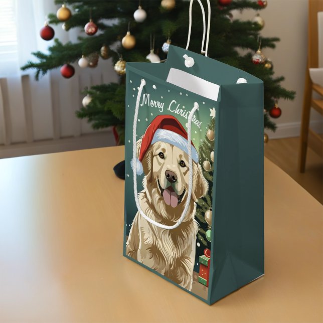 Bolsa De Regalo Pequeña Golden Retriever In A Santa Hat (Subido por el creador)