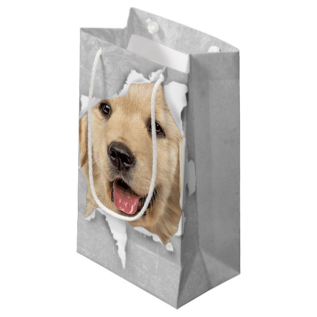 Bolsa De Regalo Pequeña Golden Retriever In Paper Hole (Angulo Anverso)