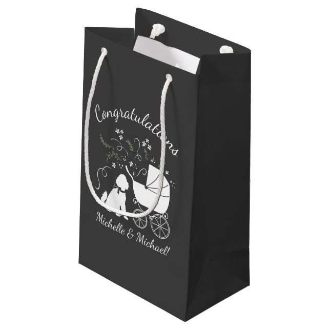 Bolsa De Regalo Pequeña Goldendoodle Dog Baby Shower sin género (Angulo reverso)