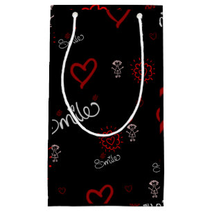 Bolsa De Regalo Pequeña Golpes de corazón y felicidad