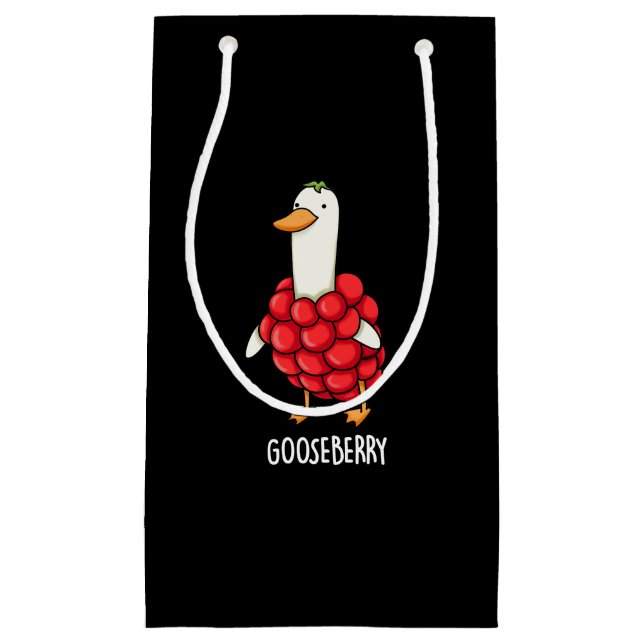 Bolsa De Regalo Pequeña Gooseberry Funny Berry Pun Dark BG (Anverso)
