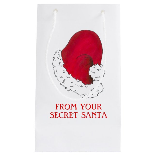 Bolsa De Regalo Pequeña Gorra de Santa Claus de regalo secreto de Navidade (Anverso)