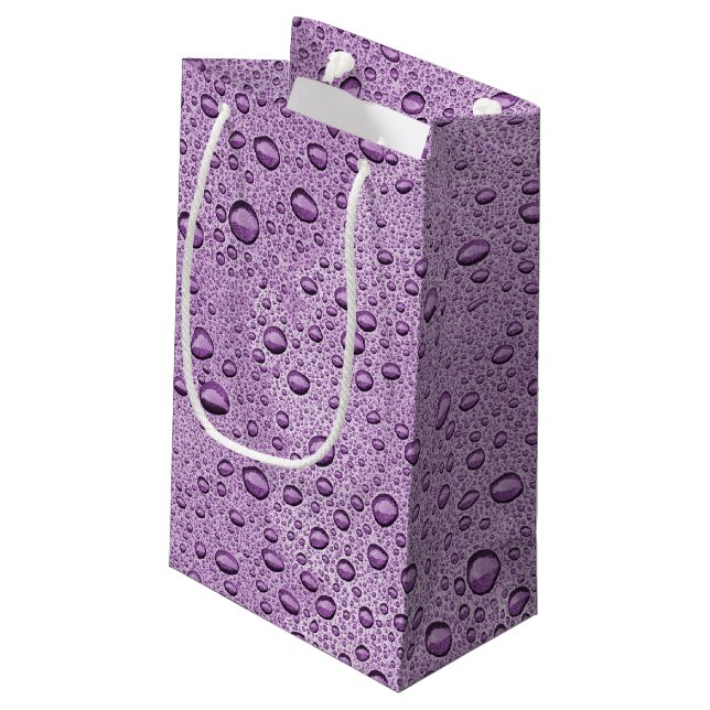 Bolsa De Regalo Pequeña Gotas de agua morada (Angulo reverso)