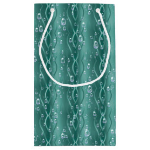 Bolsa De Regalo Pequeña Gotas de lluvia Metalizado verdes