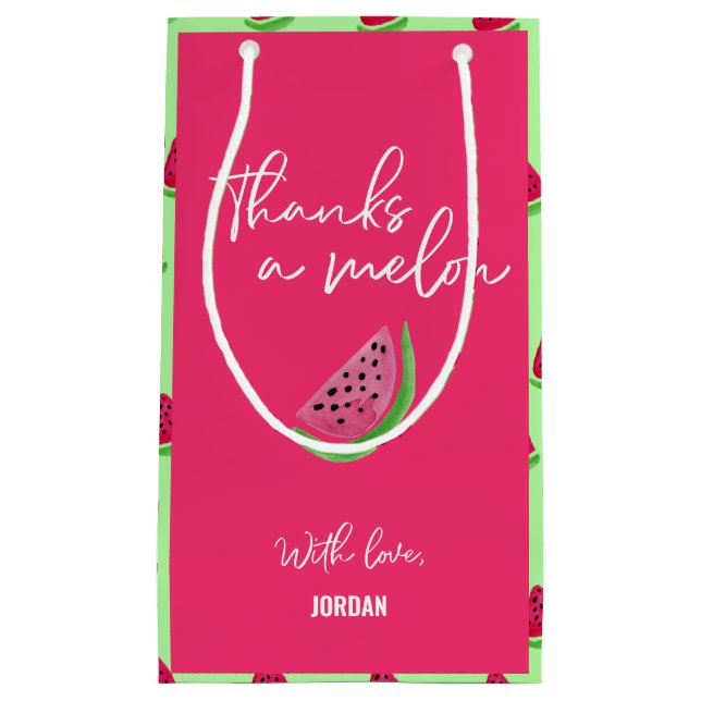 Bolsa De Regalo Pequeña Gracias a Melon Watermelon Primer cumpleaños Graci (Anverso)