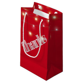 Bolsa De Regalo Pequeña Gracias En Texto De Escarcha Con Cadena Ligera
