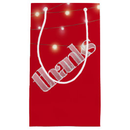 Bolsa De Regalo Pequeña Gracias En Texto De Escarcha Con Cadena Ligera