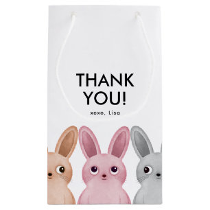 Bolsa De Regalo Pequeña Gracias fiesta regalo con lindos bebés conejitos