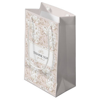 Bolsa De Regalo Pequeña Gracias, Pink Prsonalized Small Paper Bag