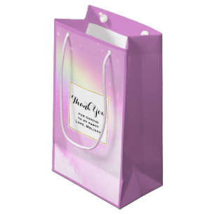 Bolsa De Regalo Pequeña Gracias por las nubes onduladas del cielo rosado y