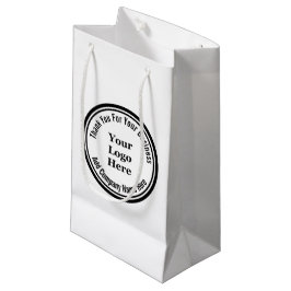 Bolsa De Regalo Pequeña Gracias por tu nombre de negocio Logotipo blanco n