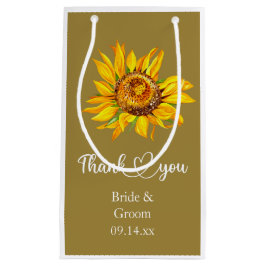 Bolsa De Regalo Pequeña Gracias Sunflower Amarillo en Boda