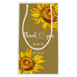 Bolsa De Regalo Pequeña Gracias Sunflower Amarillo en Boda