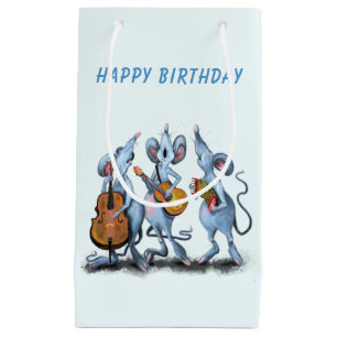 Bolsa De Regalo Pequeña Graciosa Banda Romántica Del Ratón - Feliz Cumplea