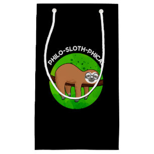 Bolsa De Regalo Pequeña Graciosa conmoción animal de Philo-sloth Pun Dark