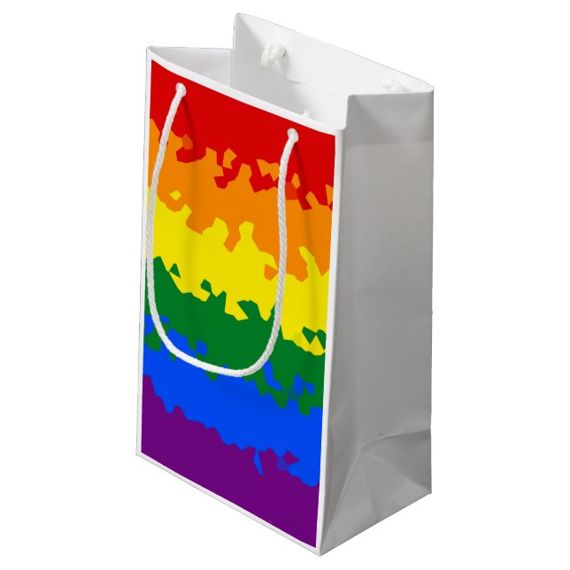 Bolsa De Regalo Pequeña Gracioso Boho Resumen Bandera del Orgullo Gay Rain (Angulo reverso)