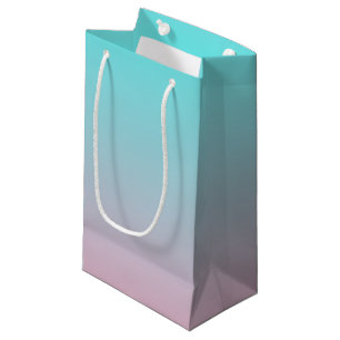 Bolsa De Regalo Pequeña Gradiente Simple Turquesa a Púrpura Lavanda