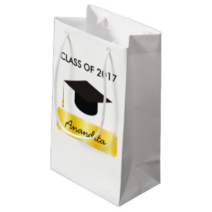 Bolsa De Regalo Pequeña Graduación de la etiqueta del oro