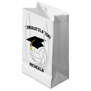 Bolsa De Regalo Pequeña Graduación de voleibol deporte blanco negro