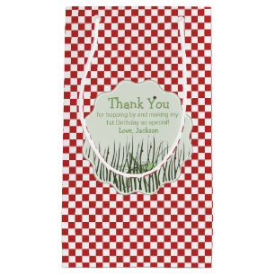 Bolsa De Regalo Pequeña Grasshopper Red and White Insectos Gracias