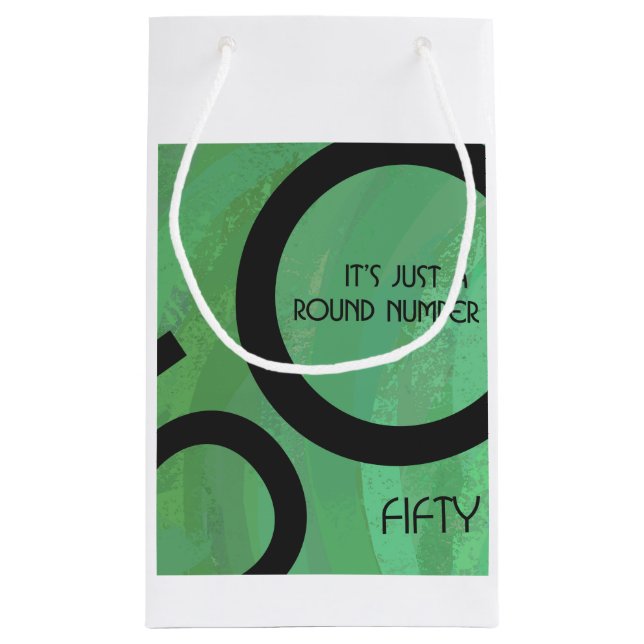 Bolsa De Regalo Pequeña Green 50 Decade Birthday (Reverso)