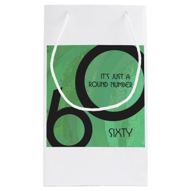 Bolsa De Regalo Pequeña Green 60 Decade Birthday (Reverso)