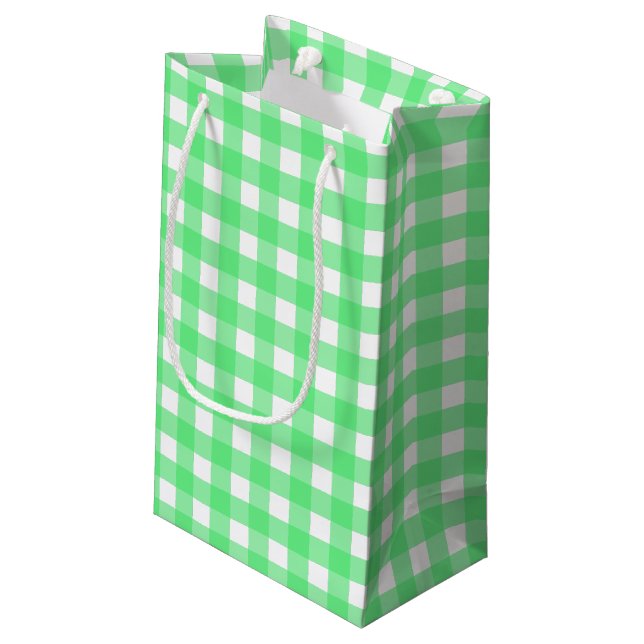 Bolsa De Regalo Pequeña Green gingham (Angulo reverso)