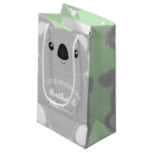 Bolsa De Regalo Pequeña Green Koala Bear Baby Shower