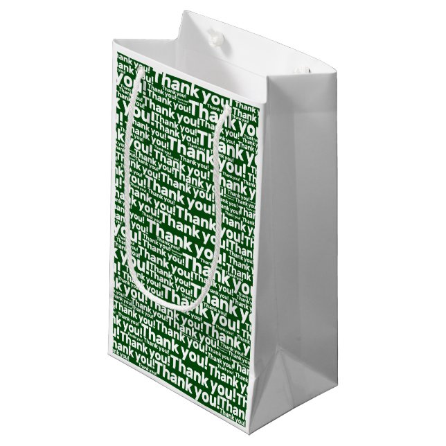 Bolsa De Regalo Pequeña Green White Lawrence Care Service - ¡Gracias! - (Angulo Anverso)