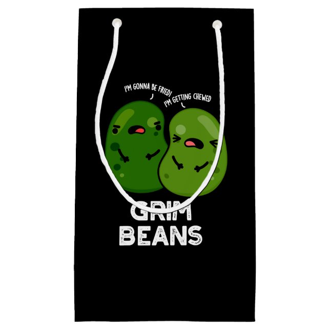Bolsa De Regalo Pequeña Grim Beans Funny Veggie Puns Dark BG (Anverso)