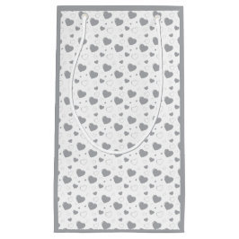 Bolsa De Regalo Pequeña Gris corazones brillantes lindo patrón romántico