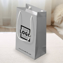 Bolsa De Regalo Pequeña Gris promocional del logotipo corporativo del pers