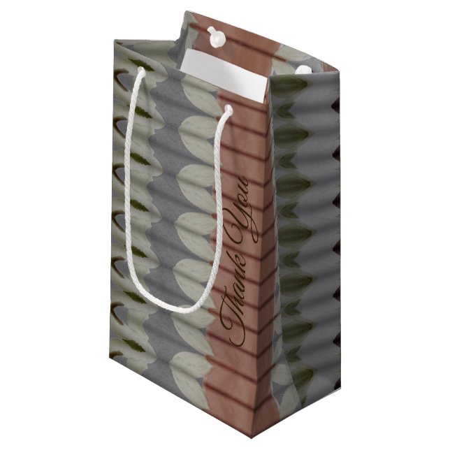 Bolsa De Regalo Pequeña Gris Y Marrón Patterado (Angulo Anverso)