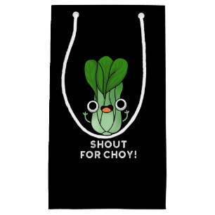 Bolsa De Regalo Pequeña Grito Por Choy Funny Veggie Bok Choy Pun Dark BG