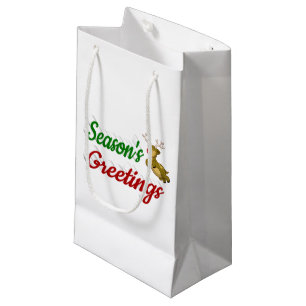 Bolsa De Regalo Pequeña Guión de los saludos de las estaciones: Navidades