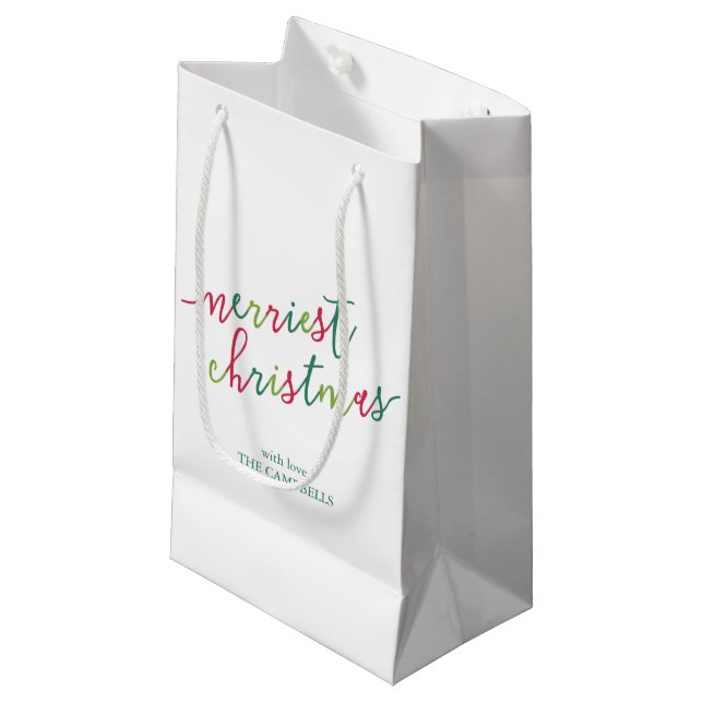 Bolsa De Regalo Pequeña Guión moderno "Navidades más bonitos" (Angulo Anverso)