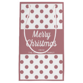 Bolsa De Regalo Pequeña Guión rosado moderno Feliz Navidad