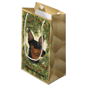 Bolsa De Regalo Pequeña Guirnalda del Pinscher miniatura